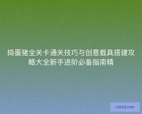 捣蛋猪全关卡通关技巧与创意载具搭建攻略大全新手进阶必备指南精