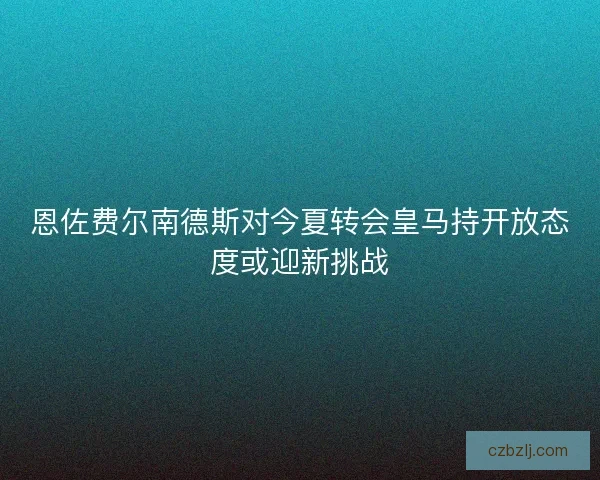 恩佐费尔南德斯对今夏转会皇马持开放态度或迎新挑战