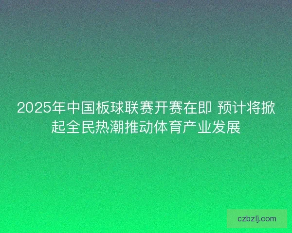 2025年中国板球联赛开赛在即 预计将掀起全民热潮推动体育产业发展