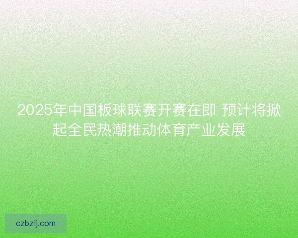 2025年中国板球联赛开赛在即 预计将掀起全民热潮推动体育产业发展